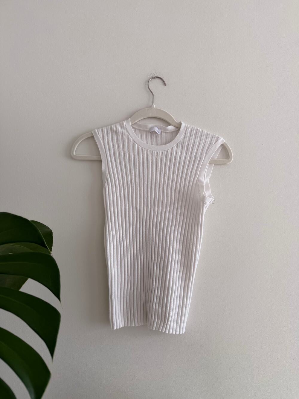 ecru white high neck sweater top | sz small